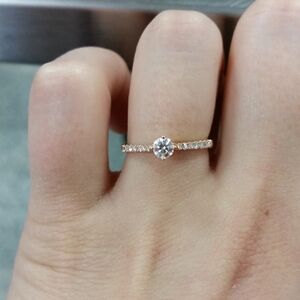 18k Rose Gold Diamond Engagement Ring .333c